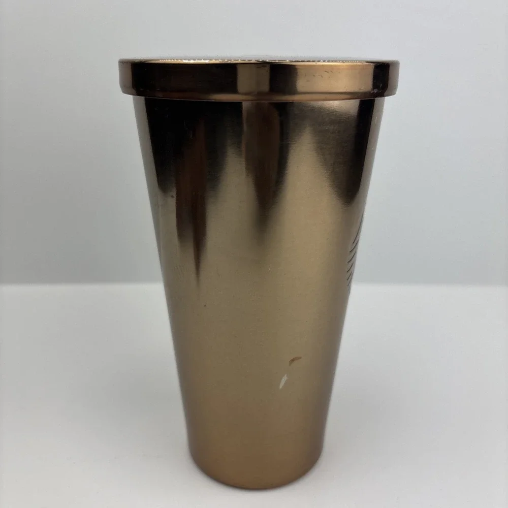 2016 Starbucks Golden Brown Cold Drink Tumbler No Straw‎